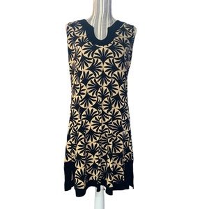 Zen Knits Women’s Tunic Dress, Black & Tan, Size L